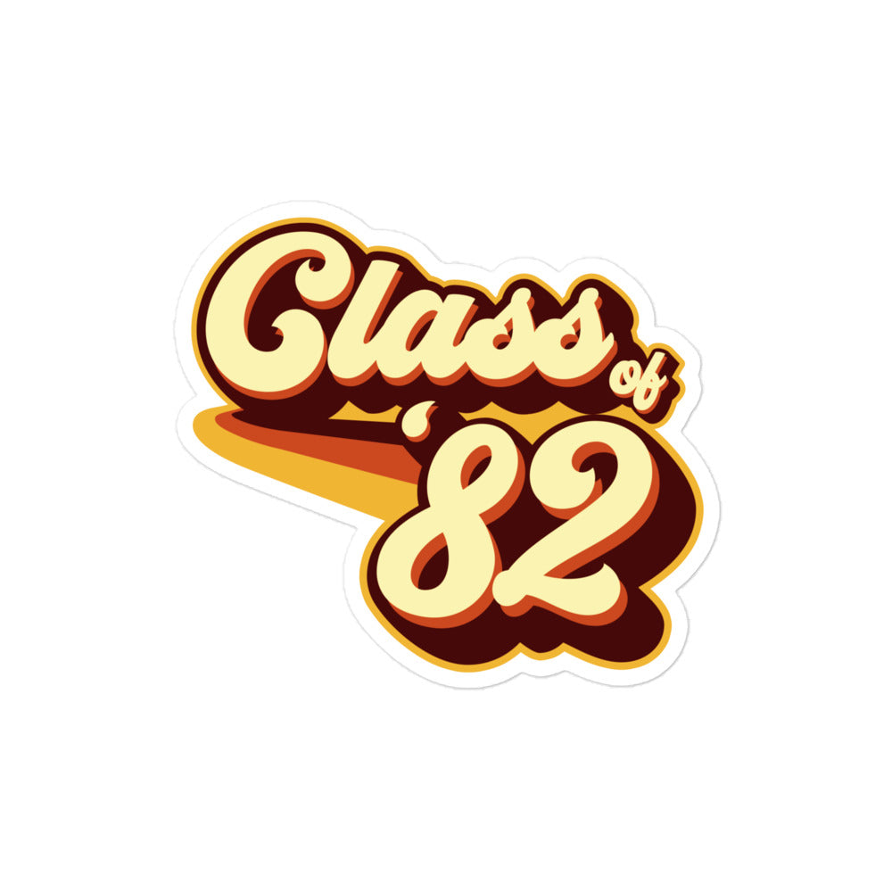 Class of 82 Graduation Retro 1982 Reunion Bubble-free stickers
