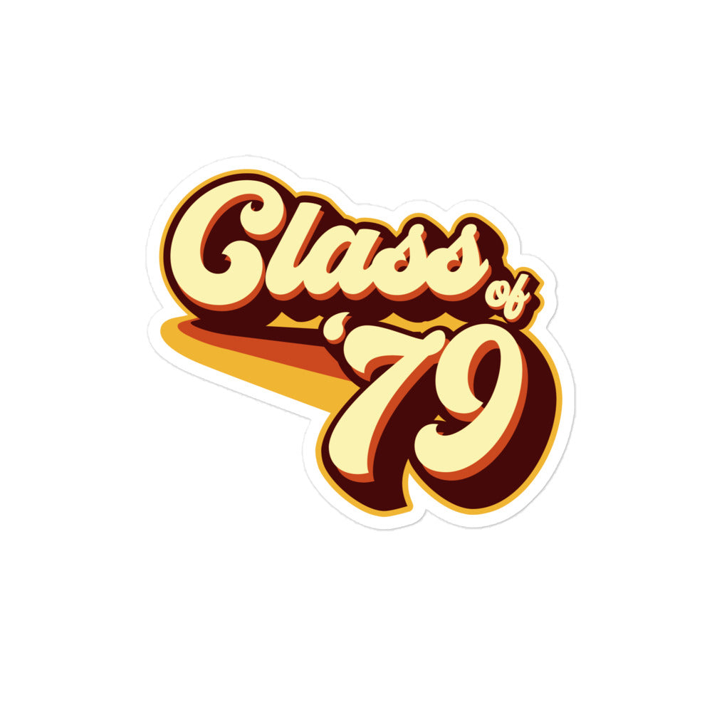 Class of 79 Graduation Retro 1979 Reunion Bubble-free stickers