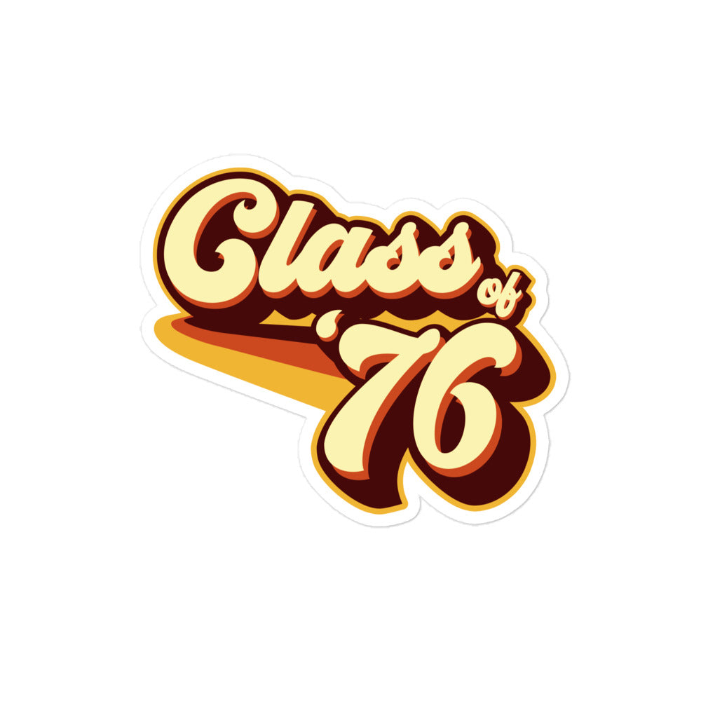 Class of 76 Graduation Retro 1976 Reunion Bubble-free stickers