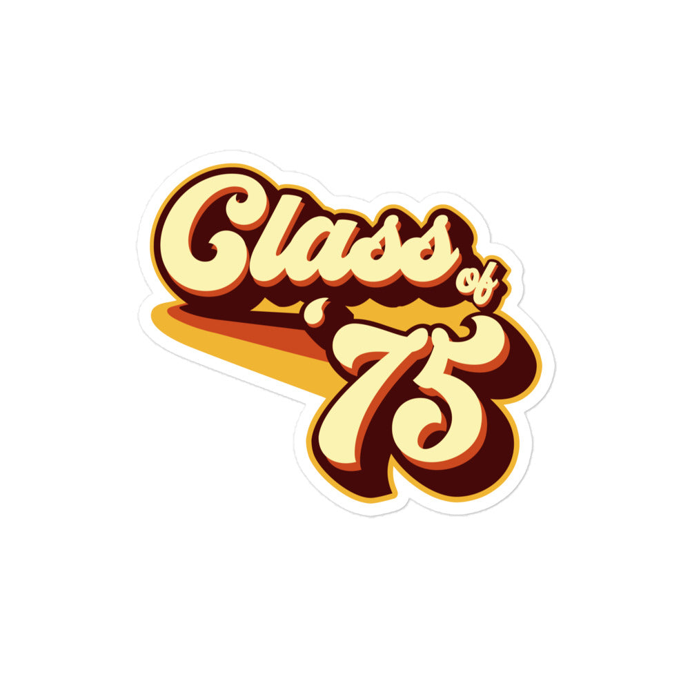 Class of 75 Graduation Retro 1975 Reunion Bubble-free stickers