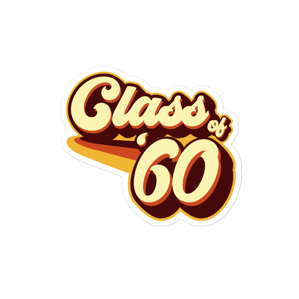 Class of 60 Graduation Retro 1960 Reunion Bubble-free stickers