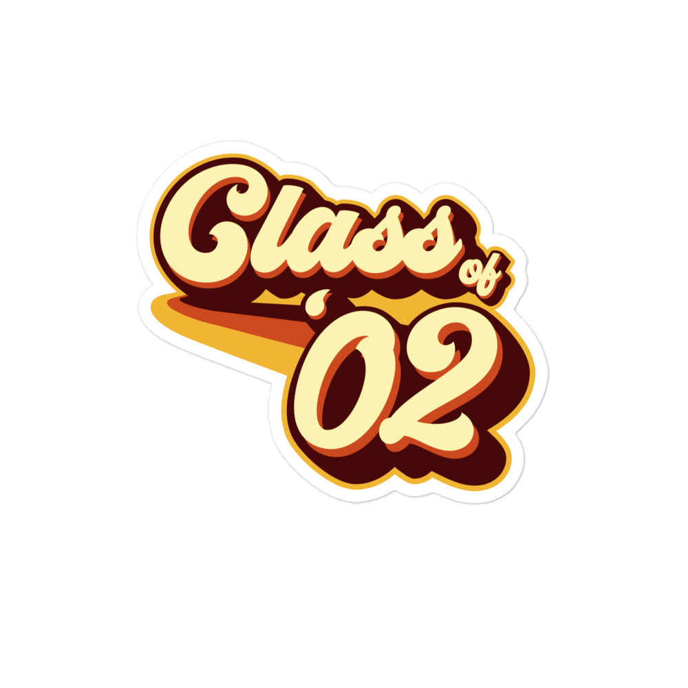 Class of 02 Graduation Retro 2002 Bubble-free stickers