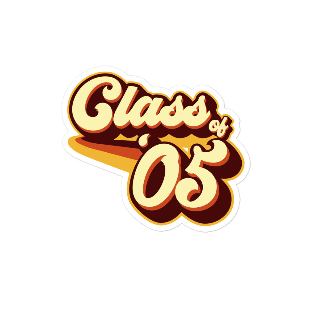 Class of 05 Graduation Retro 2005 Bubble-free stickers