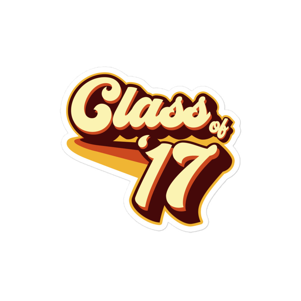 Class of 17 Graduation Retro 2017 Bubble-free stickers