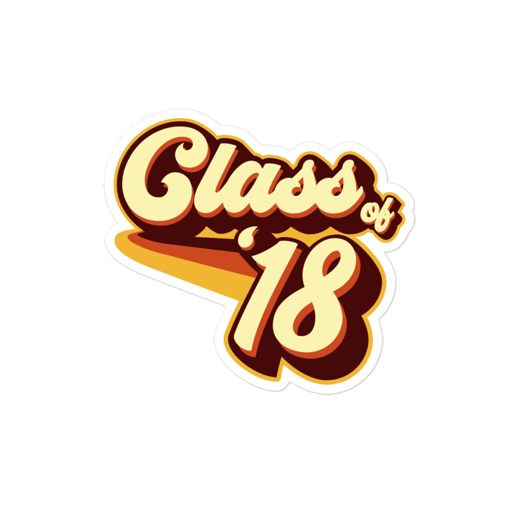 Class of 18 Graduation Retro 2018 Bubble-free stickers