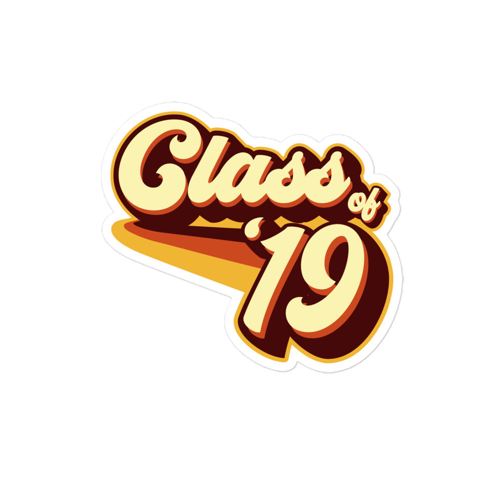 Class of 19 Graduation Retro 2019 Bubble-free stickers