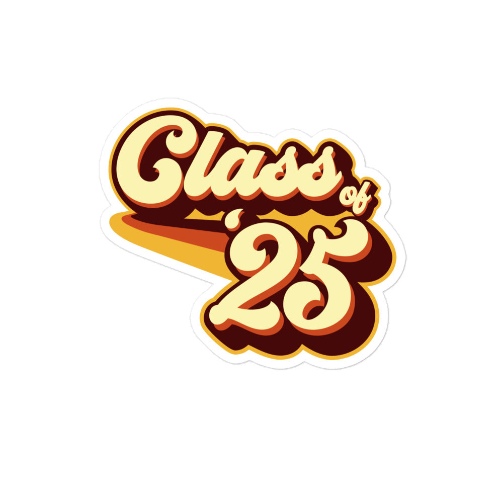 Class of 25 Graduation Retro 2025 Bubble-free stickers