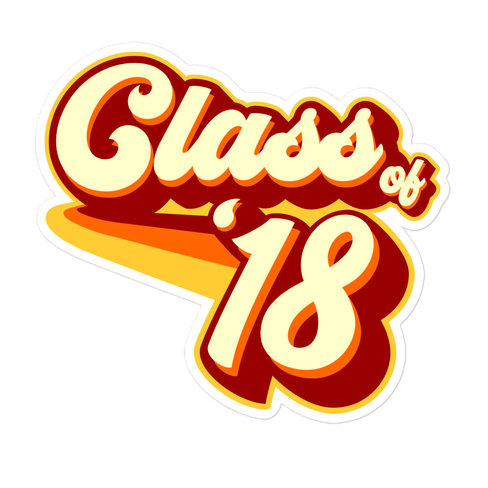 Class of 2018 Bubble-free stickers