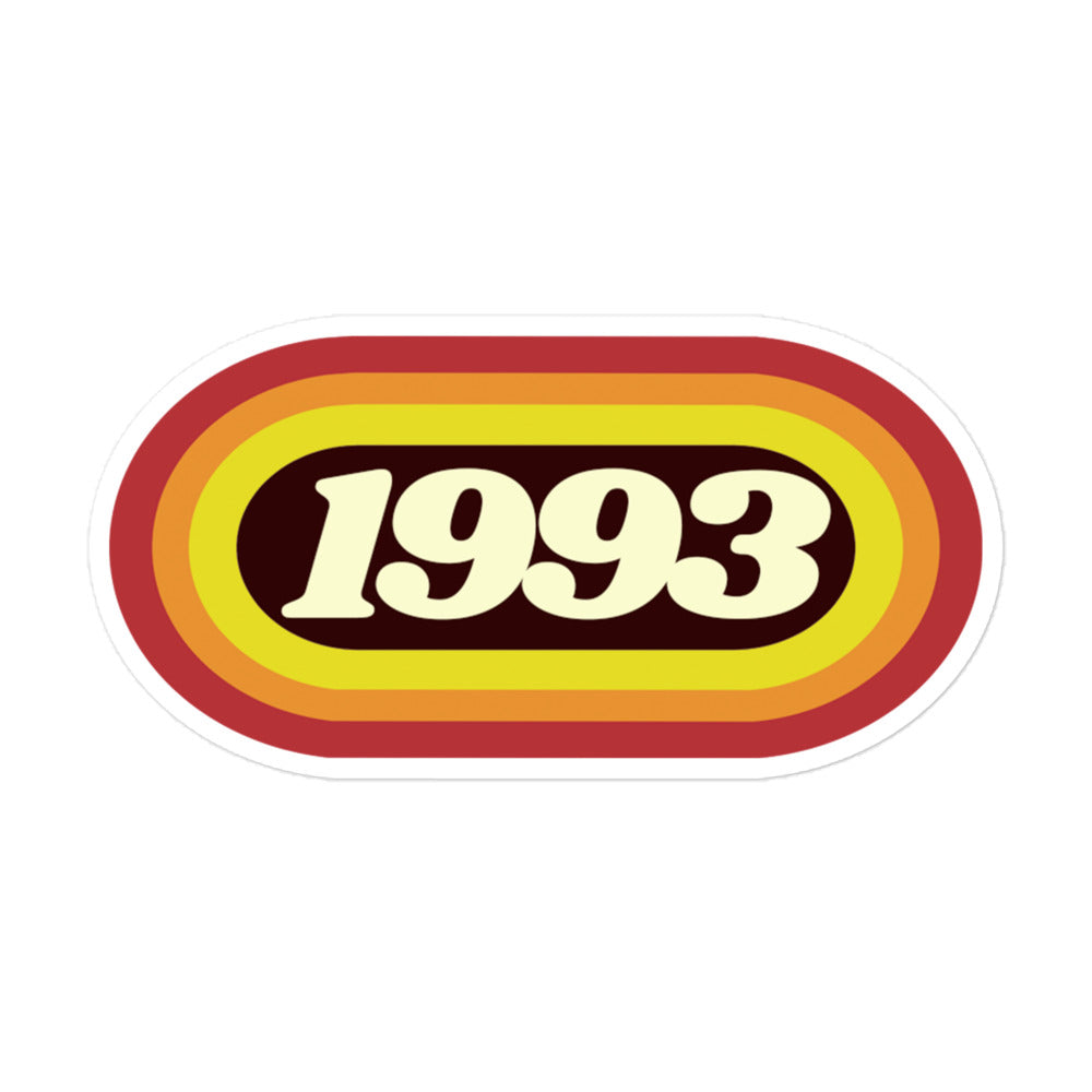 1993 Retro Oval Bubble-free stickers