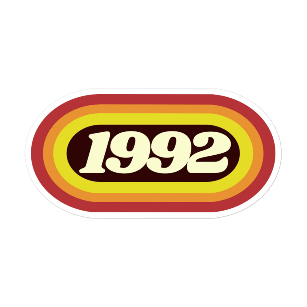 1992 Retro Oval Bubble-free stickers