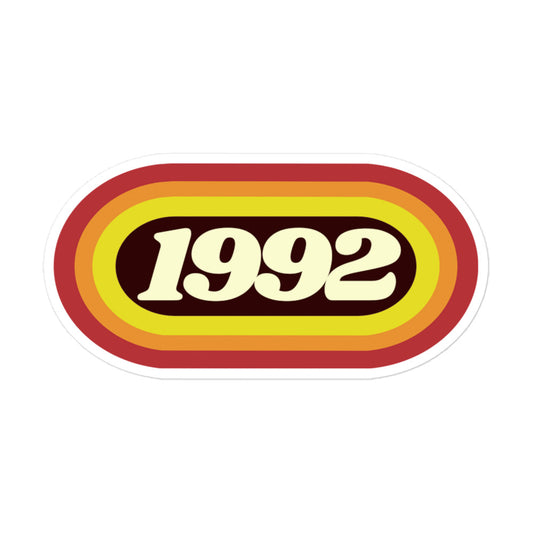 1992 Retro Oval Bubble-free stickers