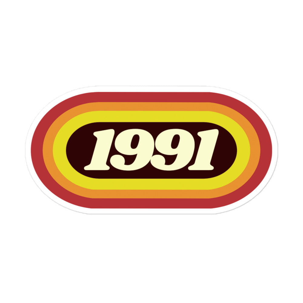 1991 Retro Oval Bubble-free stickers