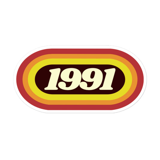 1991 Retro Oval Bubble-free stickers