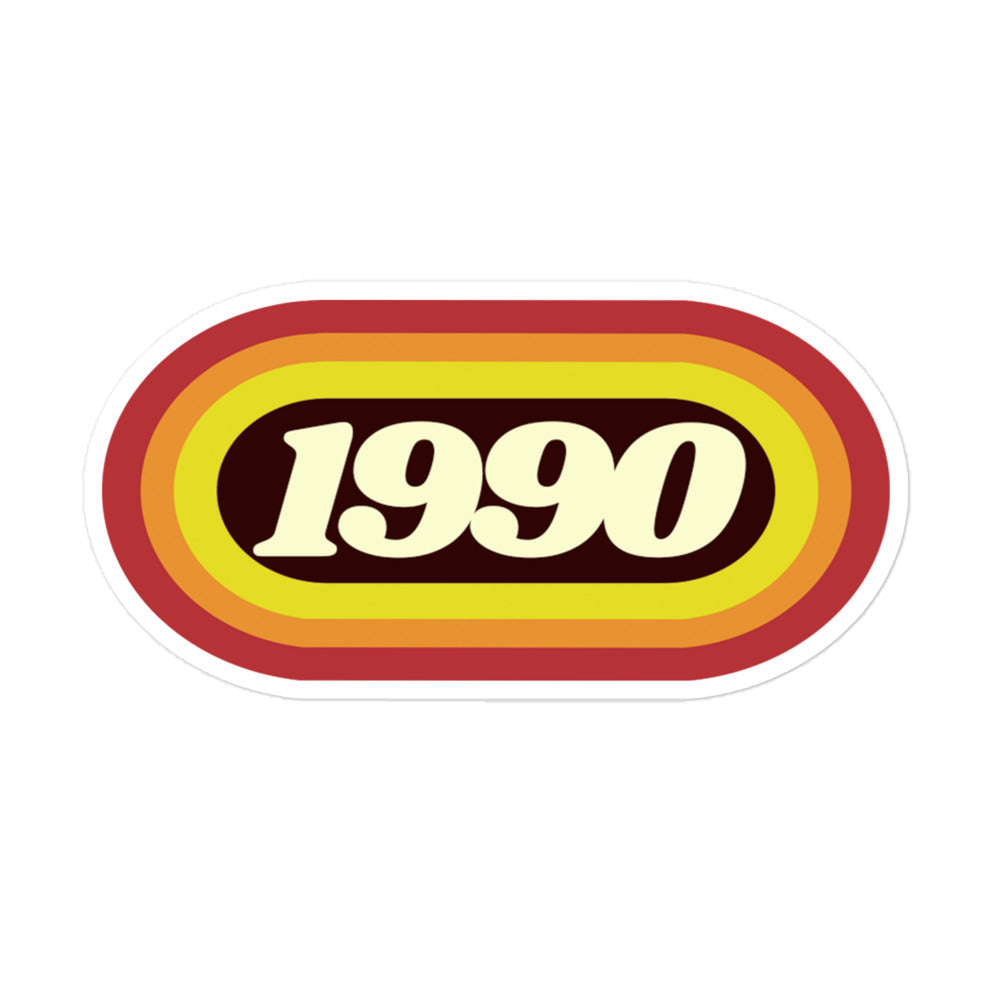 1990 Retro Oval Bubble-free stickers