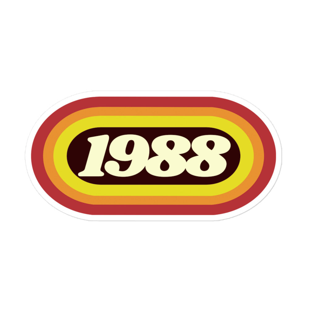 1988 Retro Oval Bubble-free stickers