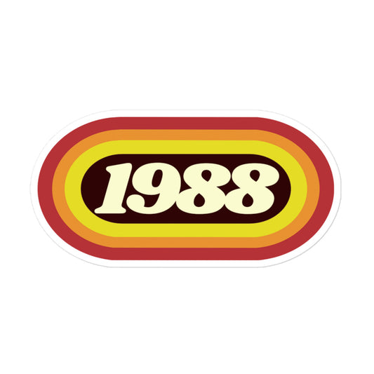 1988 Retro Oval Bubble-free stickers
