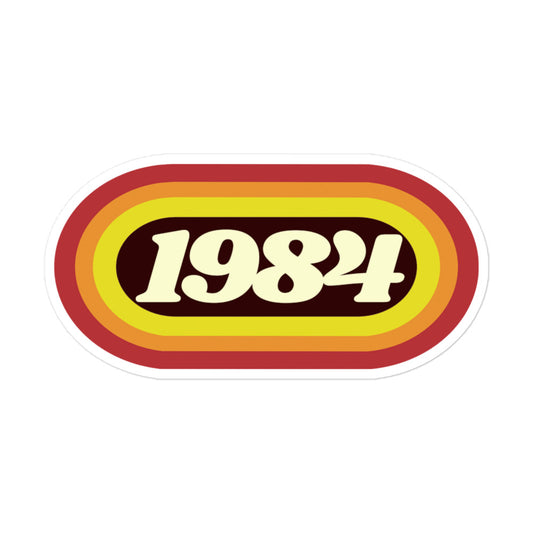 1984 Retro Oval Bubble-free stickers