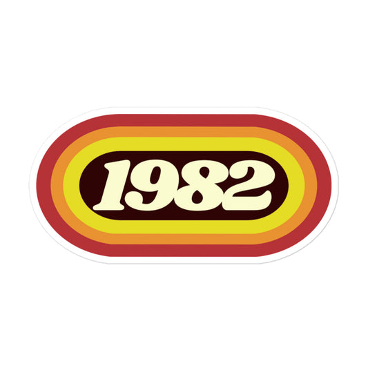 1982 Retro Oval Bubble-free stickers