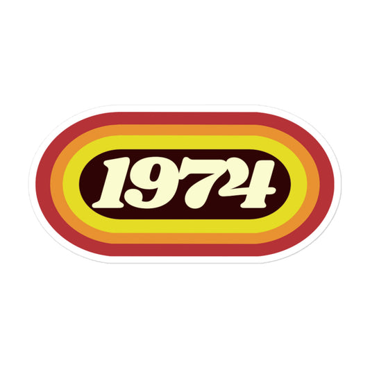 1974 Retro Oval Bubble-free stickers