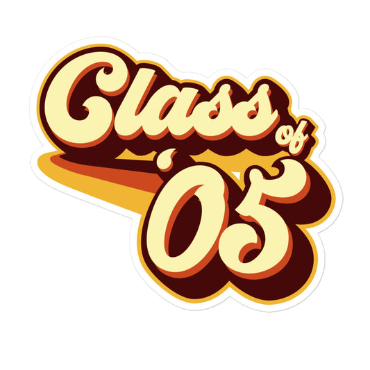Class of 05 Graduation Retro 2005 Bubble-free stickers