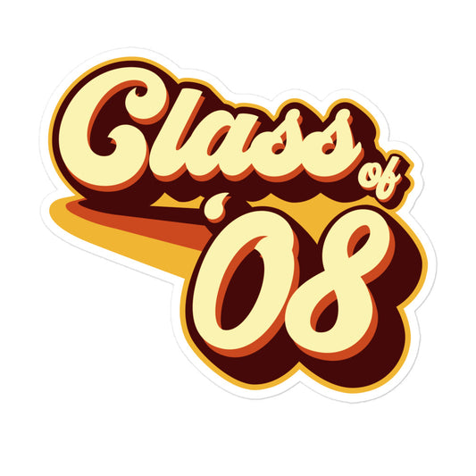 Class of 08 Graduation Retro 2008 Bubble-free stickers