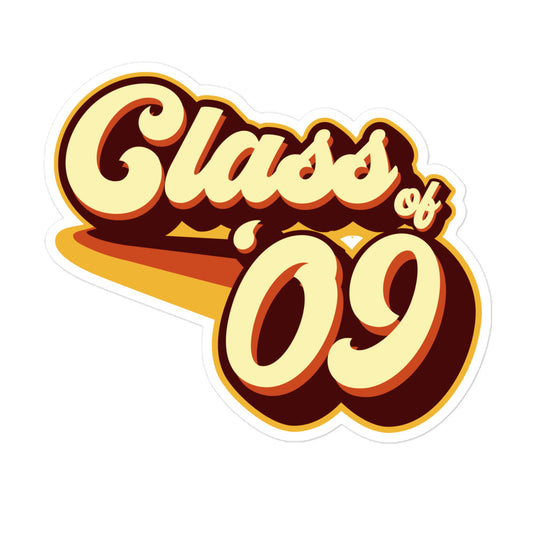 Class of 09 Graduation Retro 2009 Bubble-free stickers