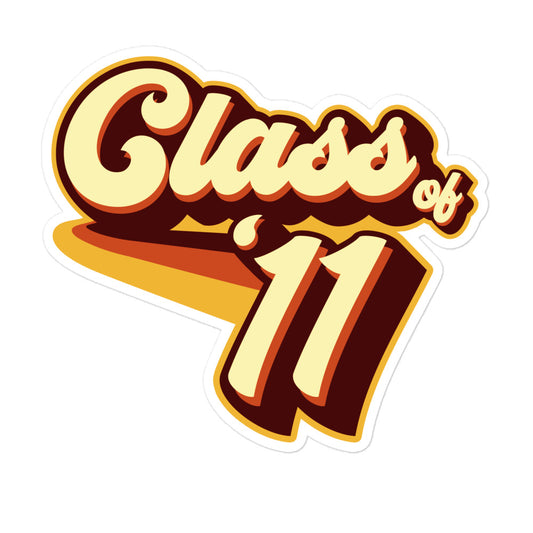 Class of 11 Graduation Retro 2011 Bubble-free stickers