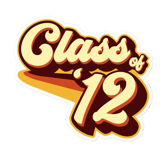 Class of 12 Graduation Retro 2012 Bubble-free stickers