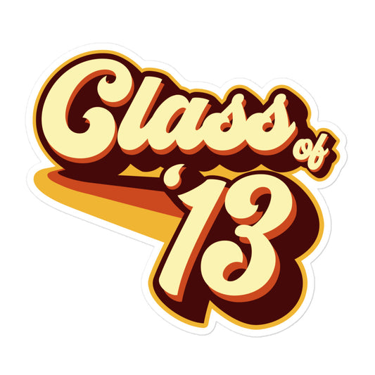 Class of 13 Graduation Retro 2013 Bubble-free stickers