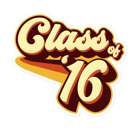 Class of 16 Graduation Retro 2016 Bubble-free stickers