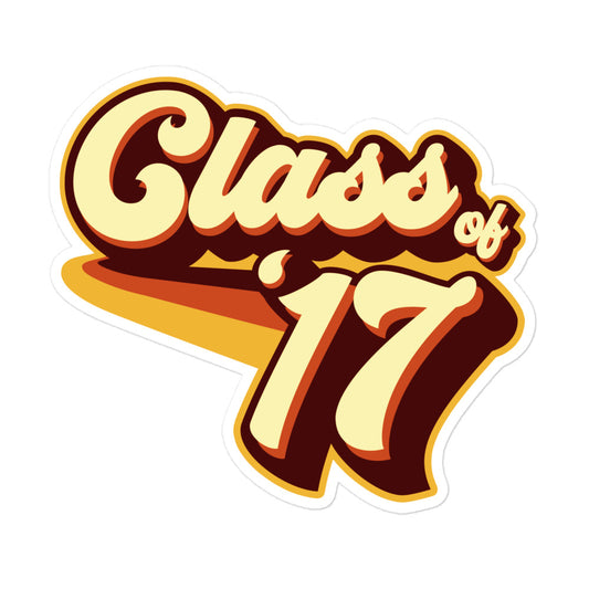 Class of 17 Graduation Retro 2017 Bubble-free stickers