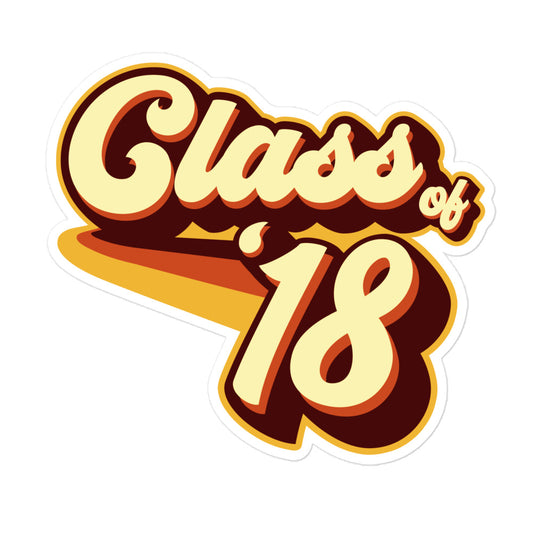 Class of 18 Graduation Retro 2018 Bubble-free stickers