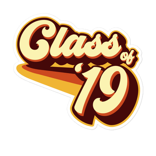 Class of 19 Graduation Retro 2019 Bubble-free stickers