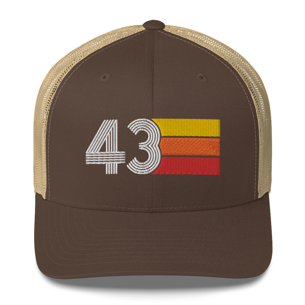 43 Birthday Retro Men's Women's Trucker Hat