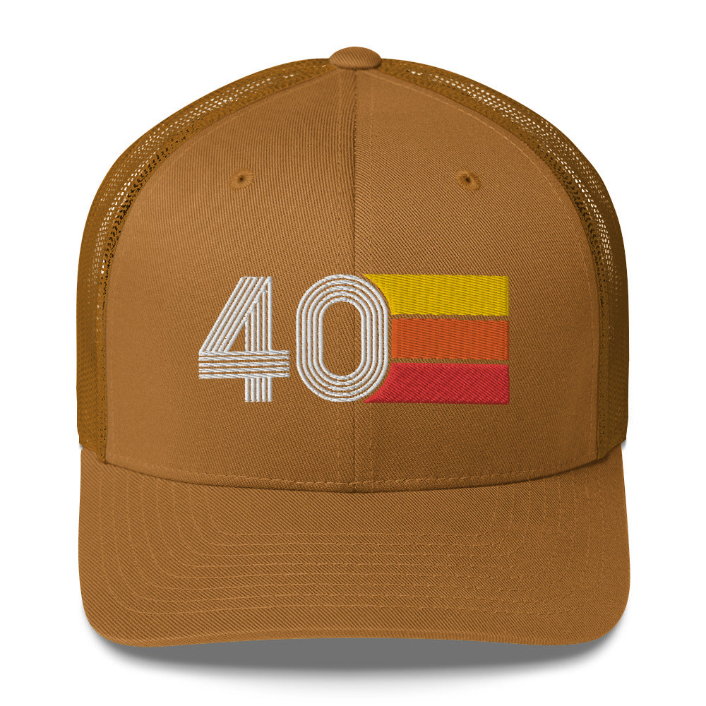 40 - 40th Birthday Retro Hat Trucker Cap