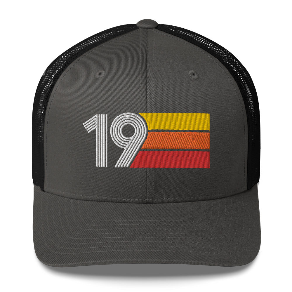 19 Number 19th Birthday Retro Men's Women's Trucker Hat