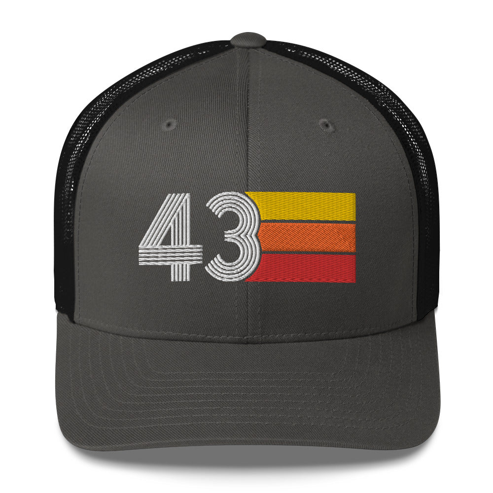 43 Birthday Retro Men's Women's Trucker Hat