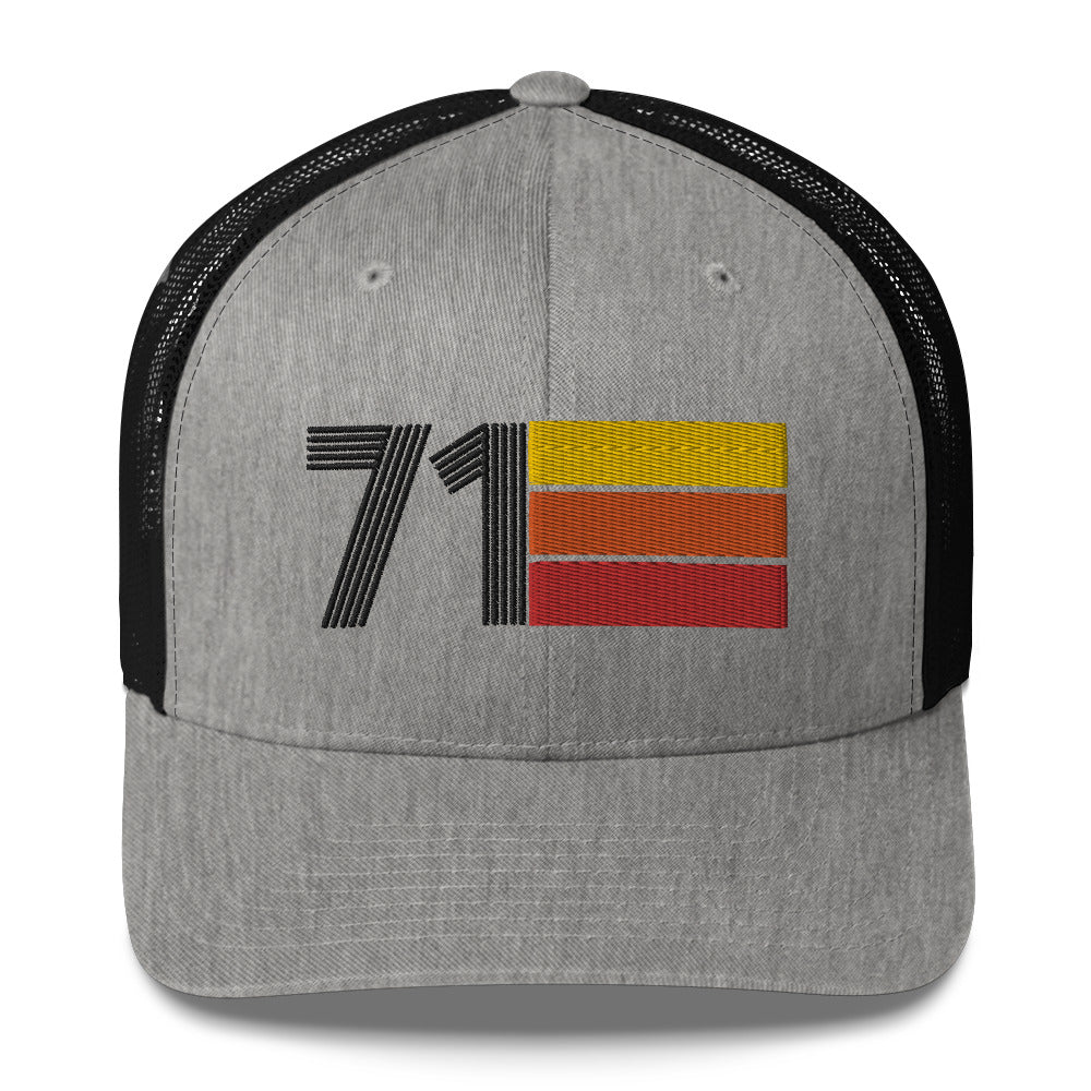 71 Number 1971 Birthday Retro Trucker Hat