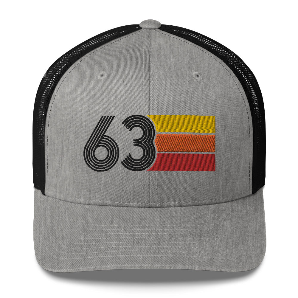63 Number 1963 Birthday Retro Trucker Hat