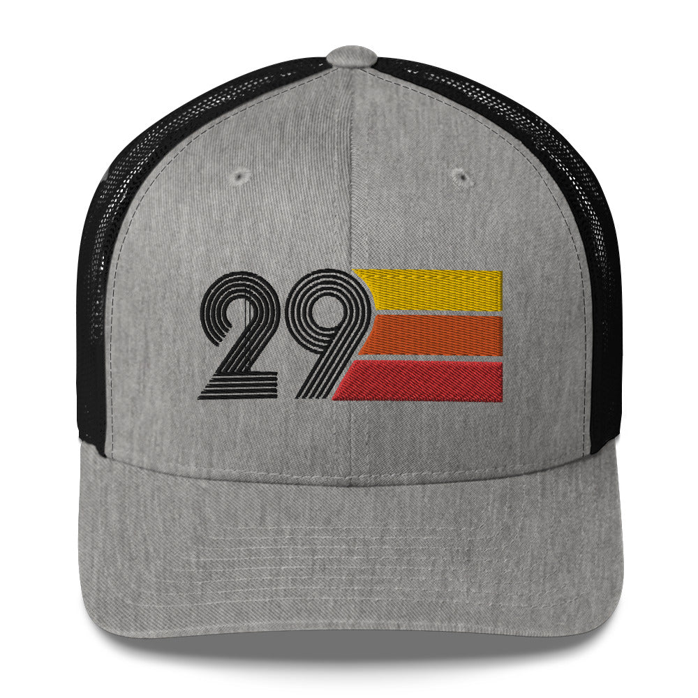 29 Number 29th Birthday Retro Men's Women's Trucker Hat