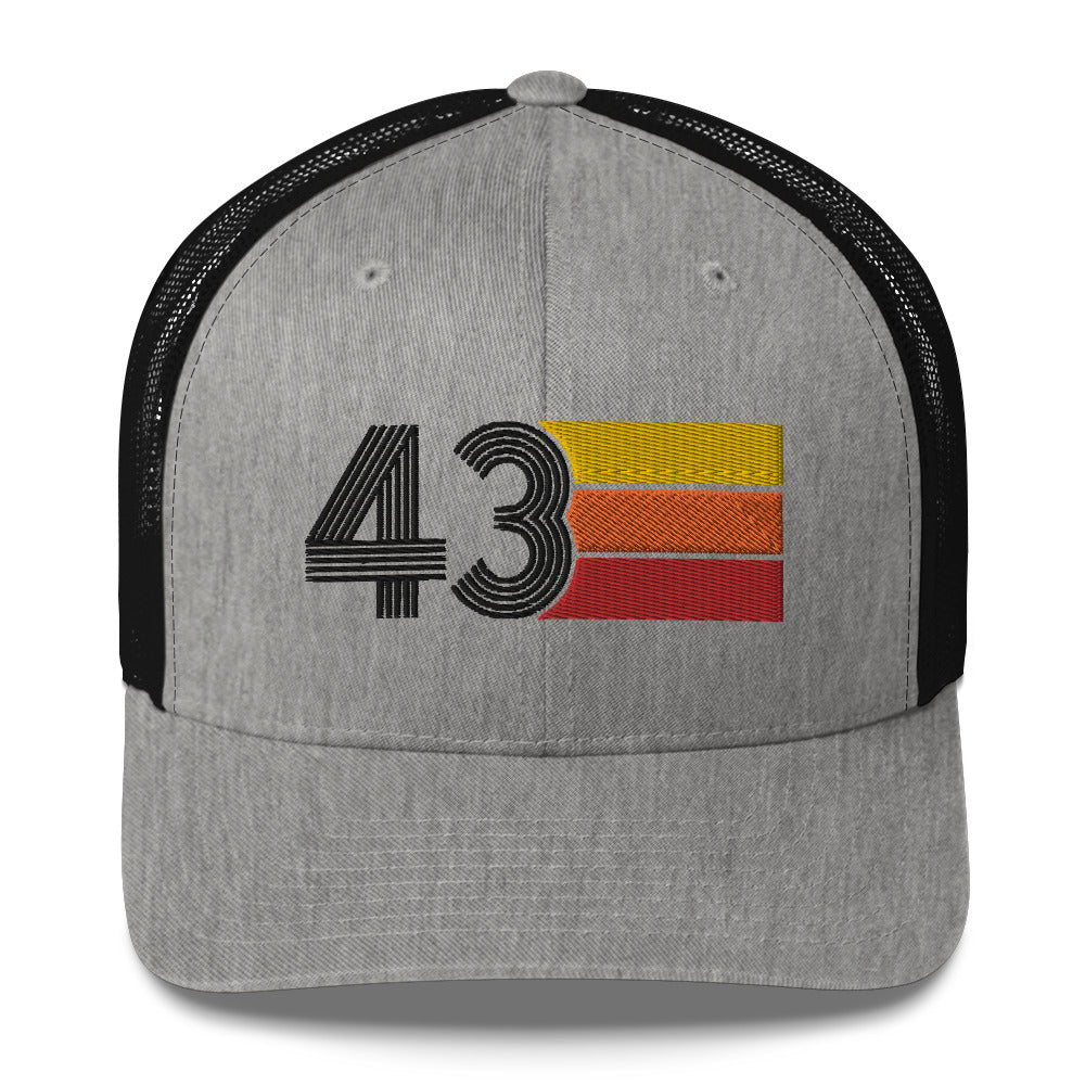 43 Birthday Retro Men's Women's Trucker Hat