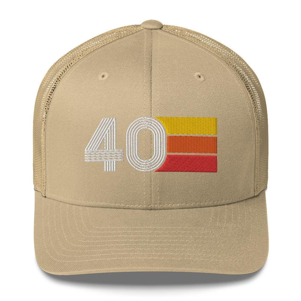 40 - 40th Birthday Retro Hat Trucker Cap