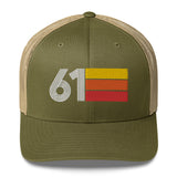 61 Number 1961 Birthday Retro Trucker Hat