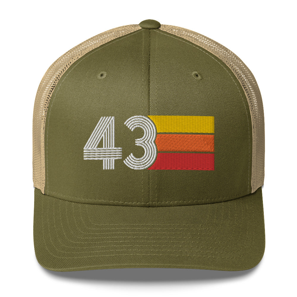 43 Birthday Retro Men's Women's Trucker Hat