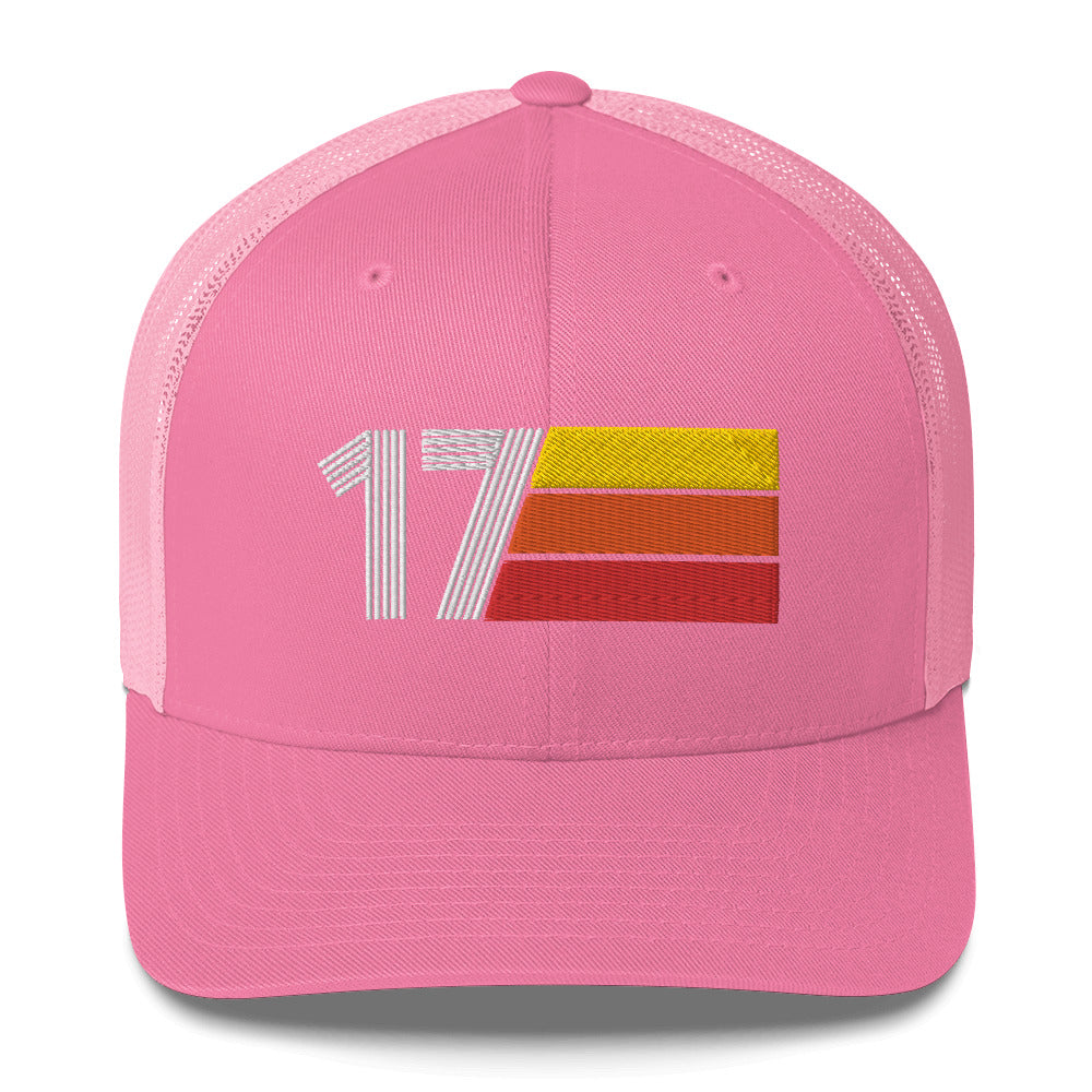 17 Number 17th Birthday Retro Men's Women's Trucker Hat
