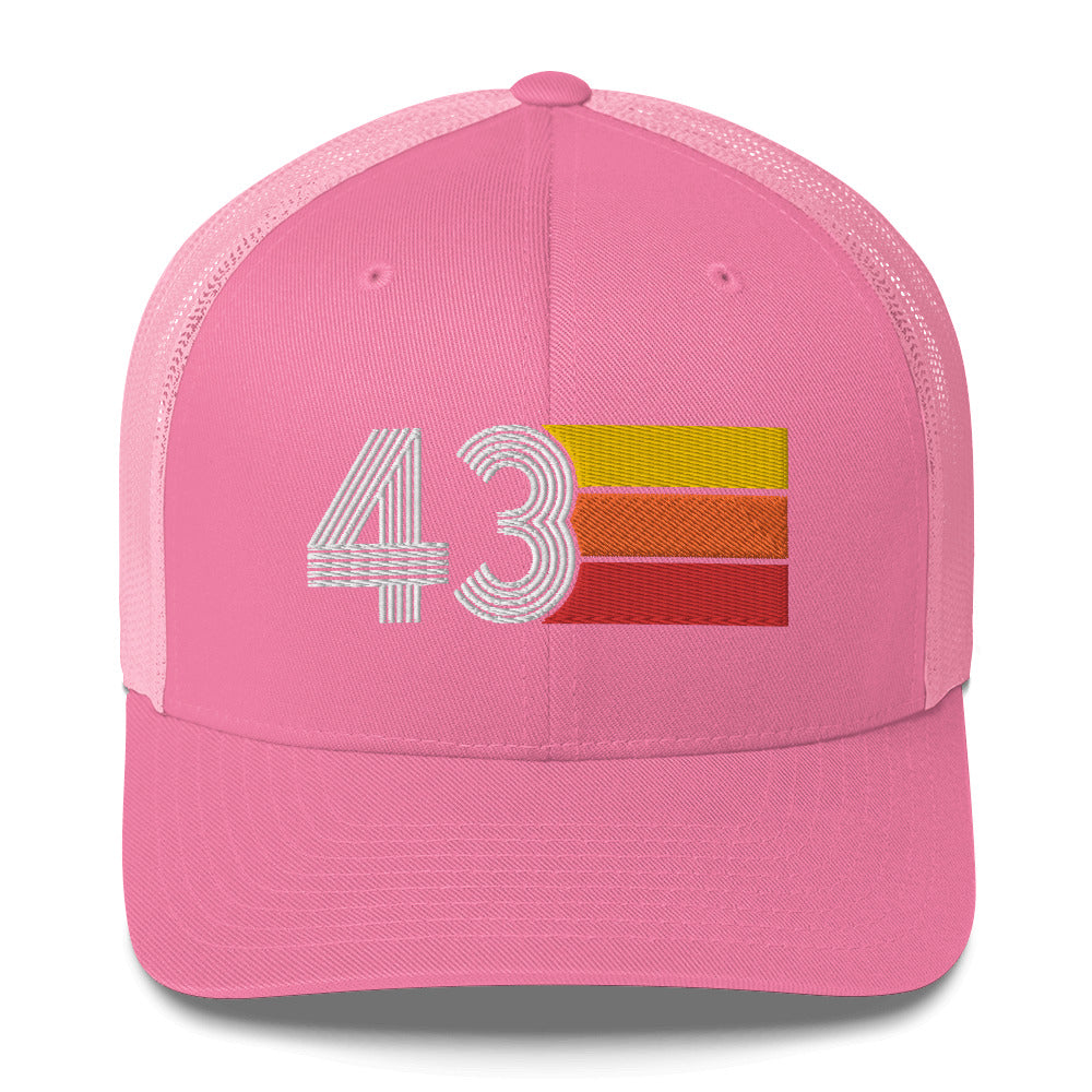 43 Birthday Retro Men's Women's Trucker Hat