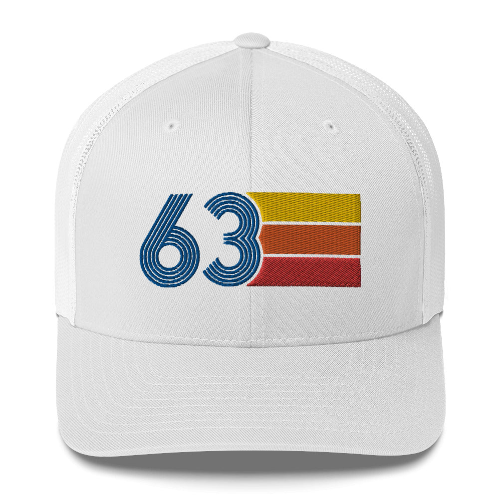 63 Number 1963 Birthday Retro Trucker Hat