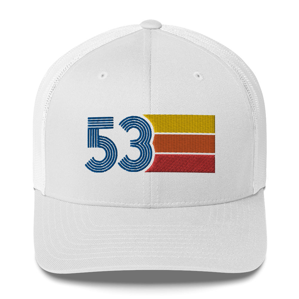 53 Number 1953 Birthday Retro Trucker Hat
