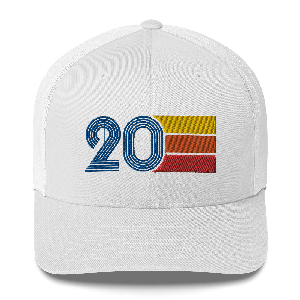 20 Number 20th Birthday Retro Men's Women's Trucker Hat