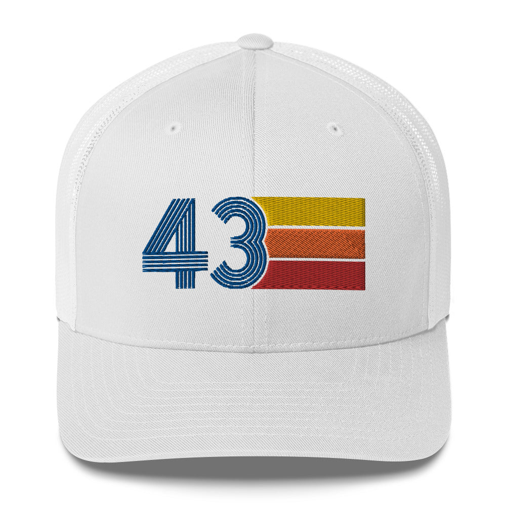 43 Birthday Retro Men's Women's Trucker Hat